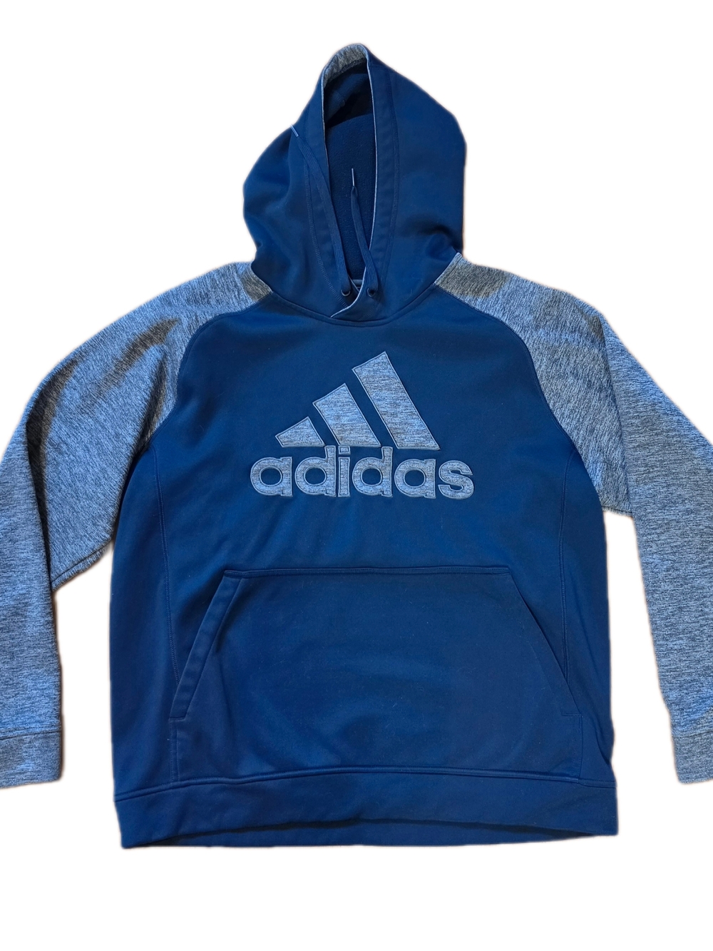 Adidas Navy & Heather Gray Hoodie Sweatshirt Climawarm Mens XL
